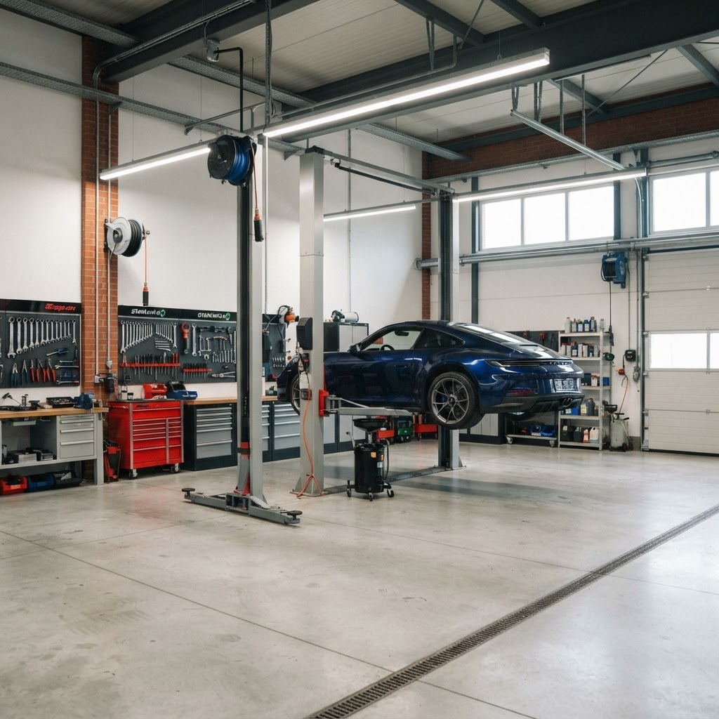 NA Pro Panel workshop interior showing a professional automotive repair facility